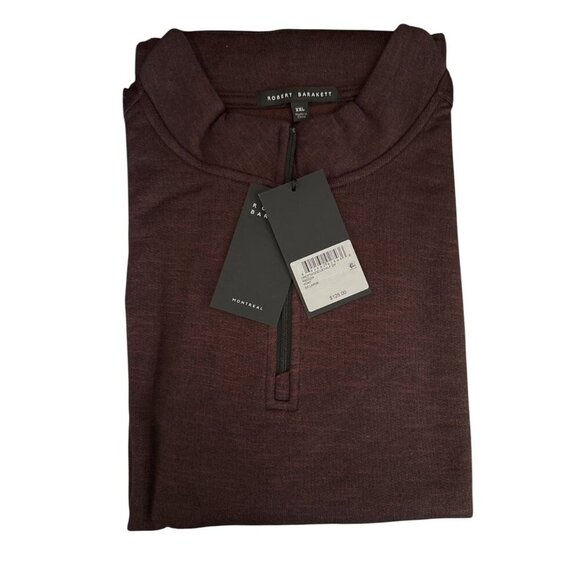 Robert Barakett Mens Wine Crestwood Half Zip Knit Pullover Shirt Sz XXL New - Picture 3 of 10